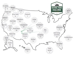 Download the Natl Parks Challenge Coloring Map
